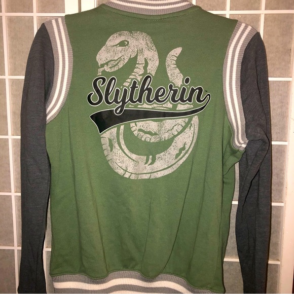Warner Bros. Tops - Harry Potter Slytherin Varsity Sweatshirt Cardigan Small